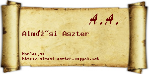 Almási Aszter névjegykártya